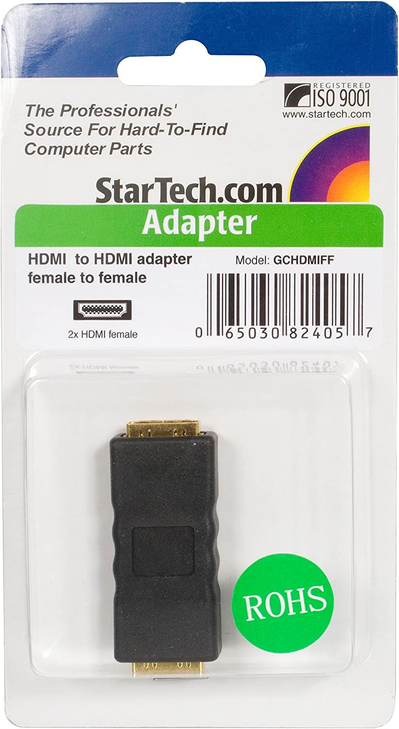 StarTech.com HDMI Coupler / Gender Changer - HDMI to HDMI F/F - Gender Changer Adapter Coupler (GCHDMIFF),Black