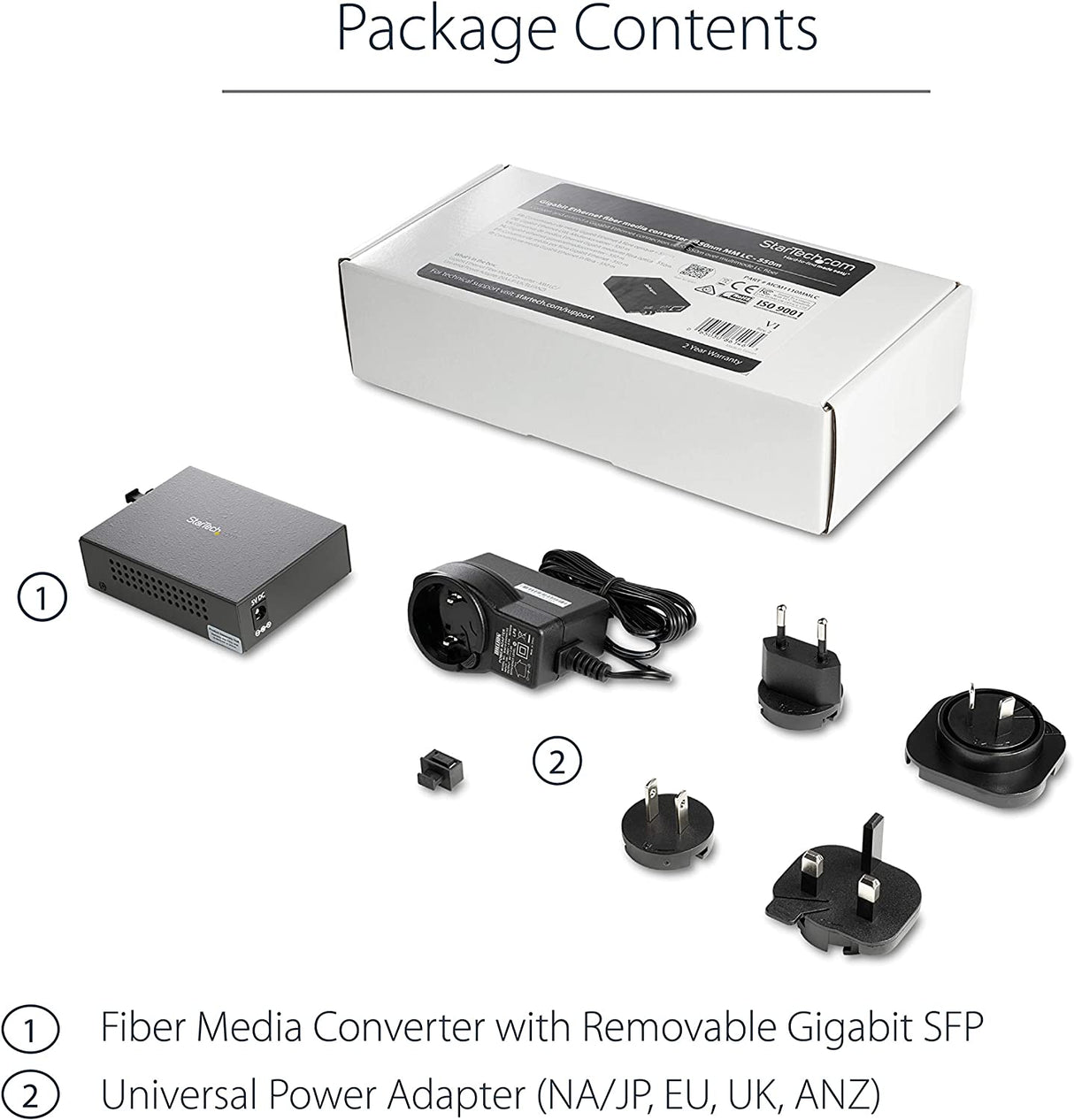 StarTech.com Multimode (MM) LC Fiber Media Converter for 10/100/1000 Network - 550m - Gigabit Ethernet - 850nm - with SFP Transceiver (MCM1110MMLC)