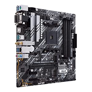 ASUS Prime B550M-A WiFi II AMD AM4 (3rd Gen Ryzen™) Micro ATX Motherboard (PCIe 4.0, WiFi 6, ECC Memory, 1Gb LAN, HDMI 2.1/D-Sub, 4K@60HZ, Addressable Gen 2 RGB Header and Aura Sync)