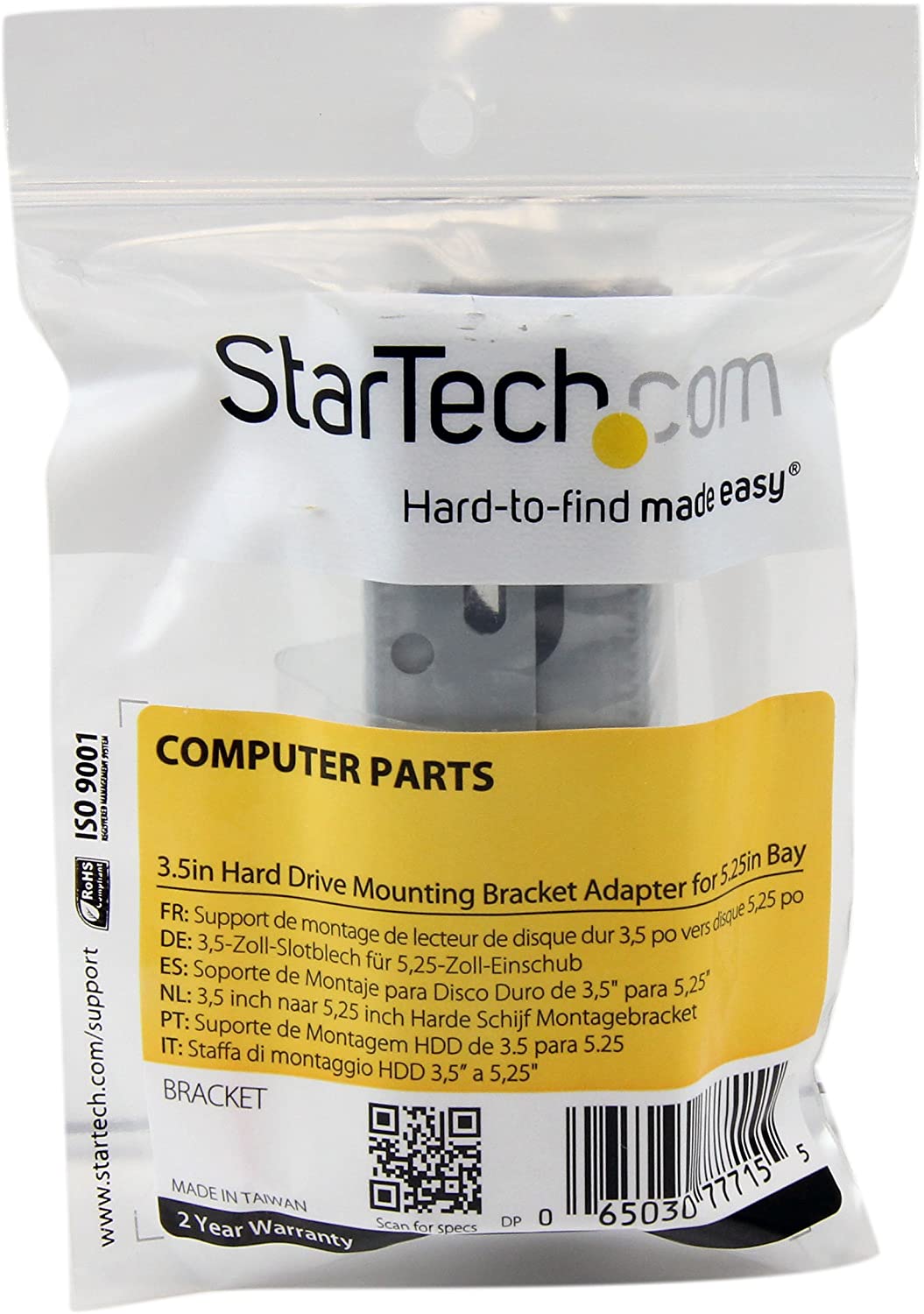 StarTech.com 3.5in Universal Hard Drive Mounting Bracket Adapter for 5.25in Bay - 3.5 to 5.25 HDD Drive Adapter (BRACKET) 1 x 5.25in 1 x 3.5in