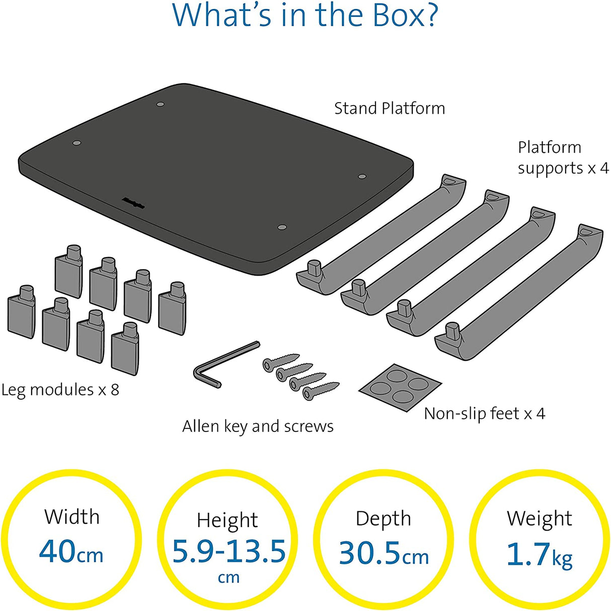 Kensington SmartFit Monitor Stand Plus for up to 24” screens - Gray (K60089)