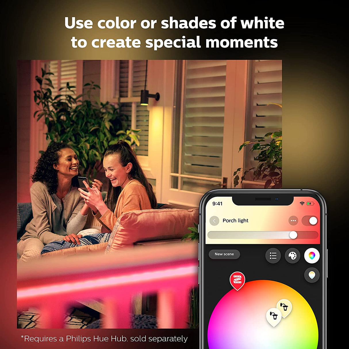 Philips Hue Smart Outdoor Lightstrip, 2m/7ft, (Voice Compatible with Amazon Alexa, Apple Homekit, and Google Home, Hue Hub Sold Separately), White