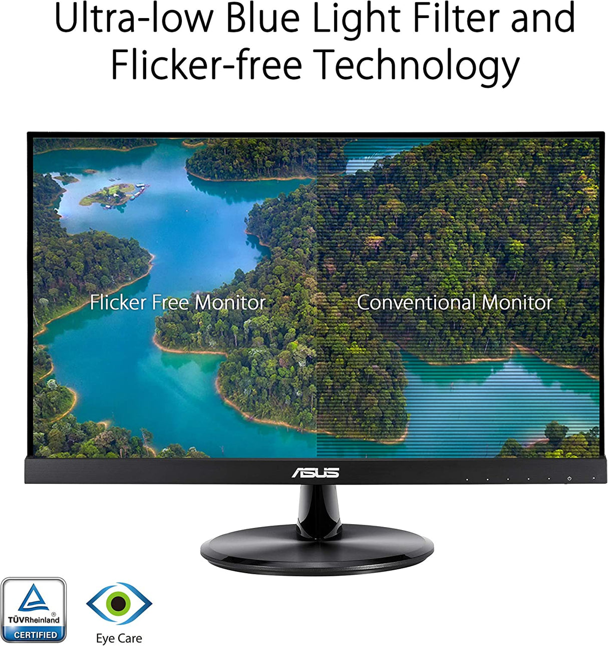 ASUS VP229Q 21.5” Monitor, 1080P Full HD, 75Hz, IPS, FreeSync/Adaptive-Sync, Eye Care, HDMI DisplayPort VGA, Frameless, VESA Wall Mountable BLACK 21.5" IPS FHD 75Hz Speakers DisplayPort