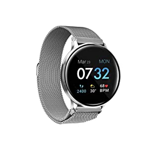 iTouch Sport 3 Smartwatch (with 24/7 Heart Rate Tracking, Step Counter, Notifications, Body Temperature Monitor) Silver Sport 3