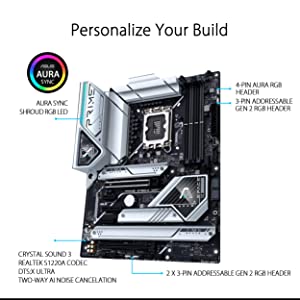 ASUS Prime Z790-A WiFi 6E LGA 1700(Intel®13th&12th) ATX Motherboard (16+1 DrMOS, PCIe 5.0,DDR5,4X M.2 Slots,2.5 Gb LAN,USB 3.2 Gen 2 Front Panel Type-C, Thunderbolt™ 4/USB4, DP)