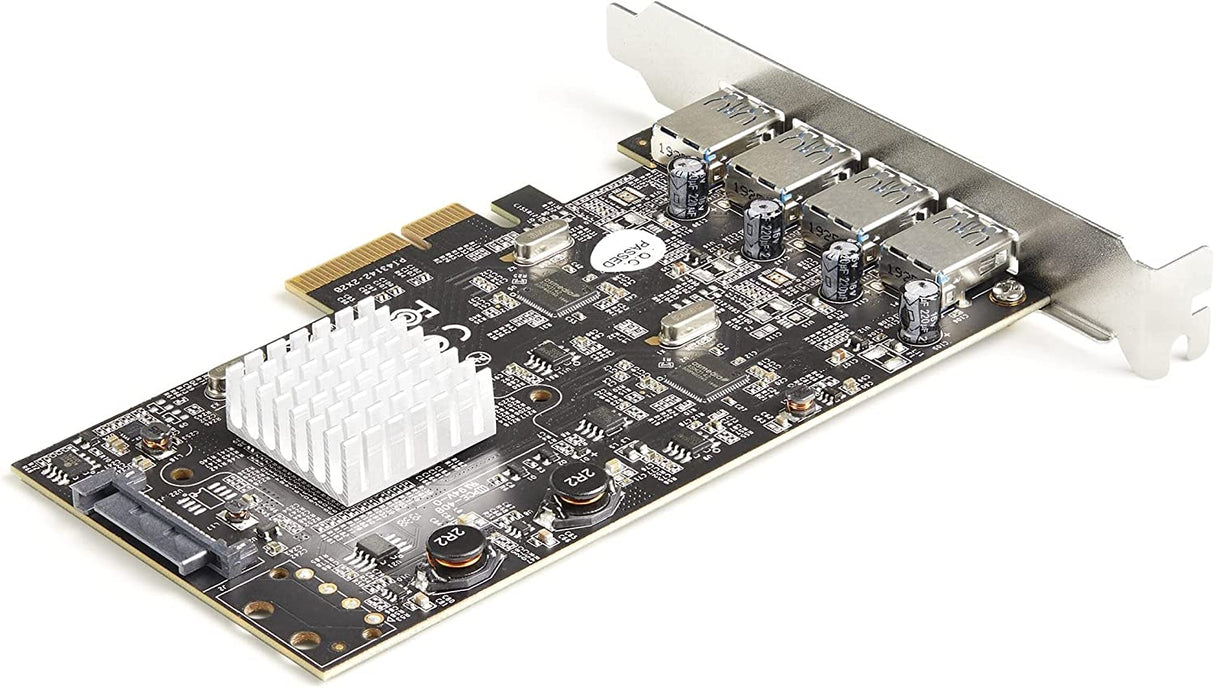 StarTech.com 4-Port USB PCIe Card - 10Gbps USB 3.1/3.2 Gen 2 Type-A PCI Express Expansion Card with 2 Controllers - 4X USB-A - USB PCIe Add-On Adapter Card - Windows/Mac/Linux (PEXUSB314A2V2)