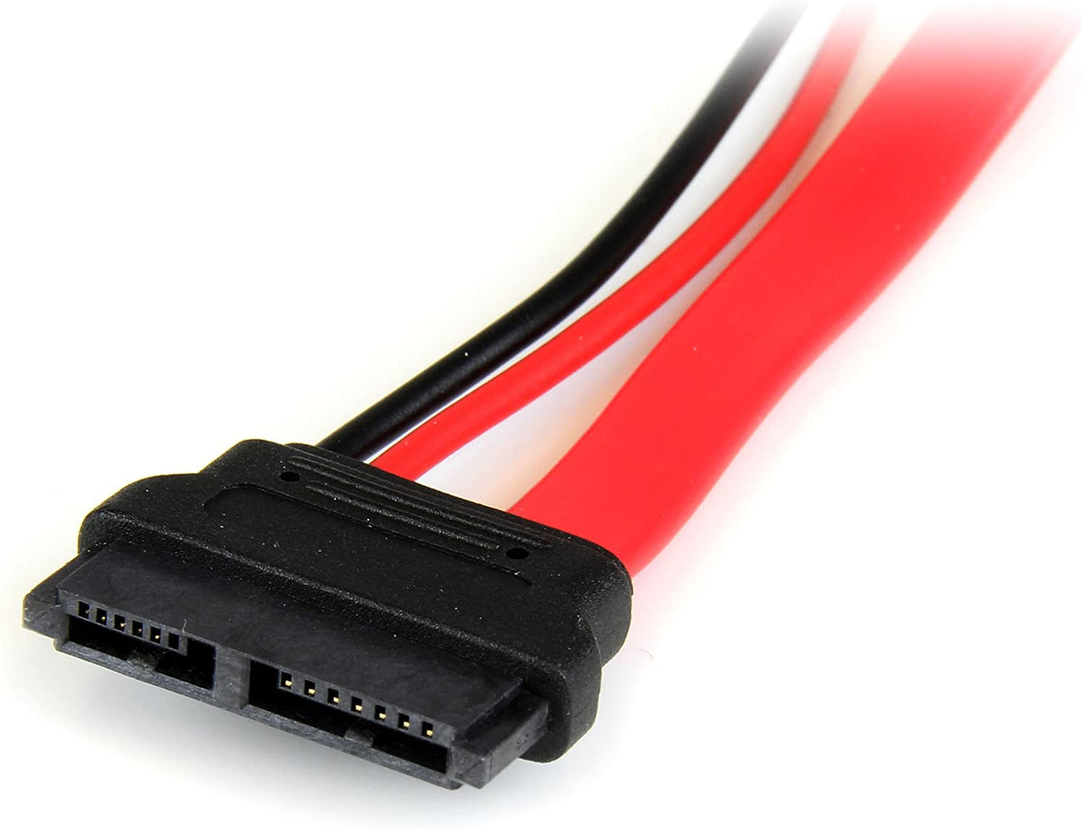 StarTech.com 6in Slimline SATA to SATA Adapter with Power - Slim SATA (F) to SATA (M) - Slimline Serial ATA to SATA (SLSATAADAP6) , Red
