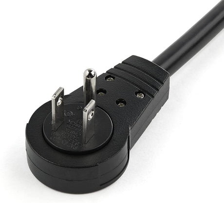 StarTech.com 3ft (1m) Power Extension Cord - 360° Rotating Flat Plug Extension Cord - NEMA 5-15P to NEMA 5-15R, 16 AWG, 125V/15A - Black Short 3-Prong Power Extender Cable (RTPAC1013)