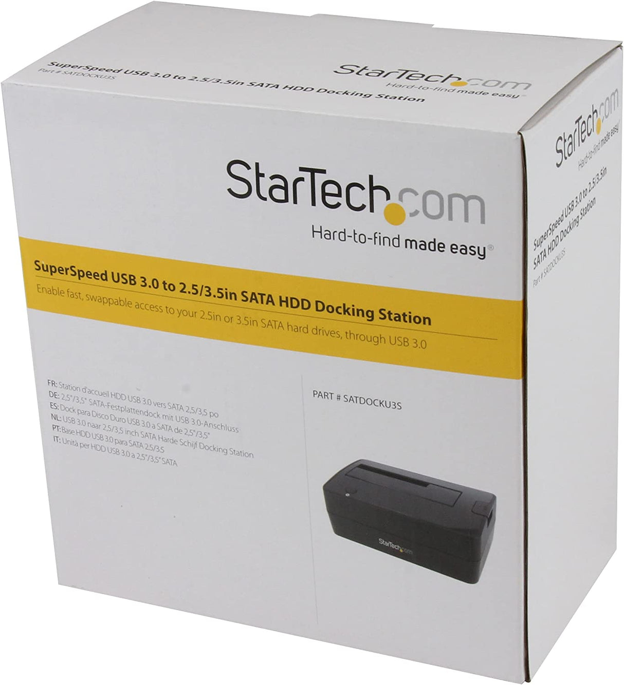 StarTech.com Single Bay USB 3.0 to SATA Hard Drive Docking Station, USB 3.0 (5 Gbps) Hard Drive Dock, External 2.5/3.5" SATA I/II/III HDD/SSD Docking Station, Top-Loading Hard Drive Bay (SATDOCKU3S) 1 Bay USB 3.0