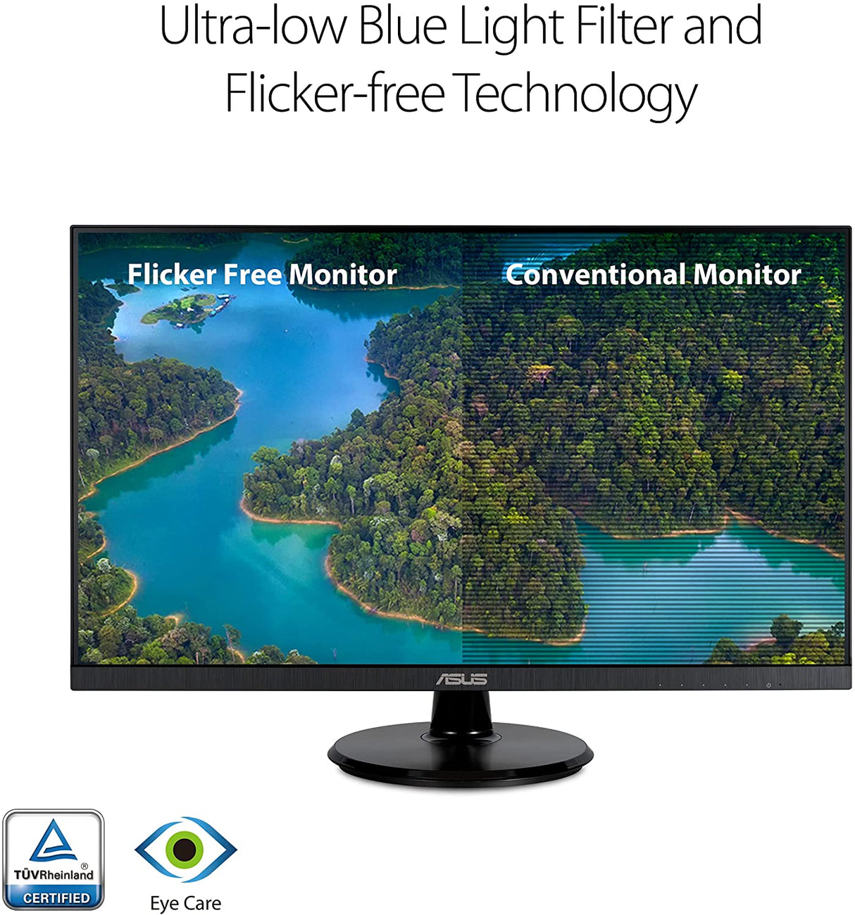 ASUS 27” 1080P Monitor (VA27DQ) - Full HD, IPS, 75Hz, Speakers, Adaptive-sync/FreeSync, Low Blue Light, Flicker Free, VESA Mountable, Frameless, HDMI, VGA, DisplayPort, Tilt Adjustable 27" IPS 75Hz w/DisplayPort