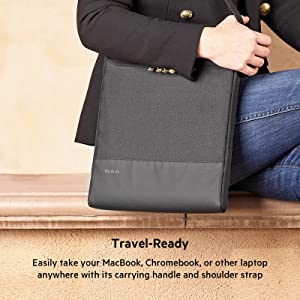 Belkin Laptop Sleeve Case Compatible with 11 inch to 13 inch Laptop, Tablet, ChromeBook, Also Compatible with MacBook Pro 13, Air, iPad Pro 11, 12.9, for Device Protection with Carrying Shoulder Strap 11"-13" Standard