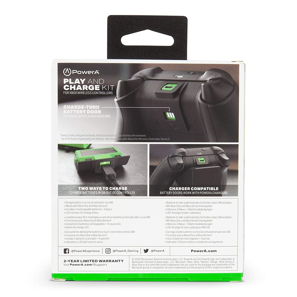 PowerA Play & Charge Kit for Xbox, Wireless Controller Charging, Charge, Rechargeable Battery, Xbox Series X|S, Xbox One - Xbox Series X Play & Charge Standard