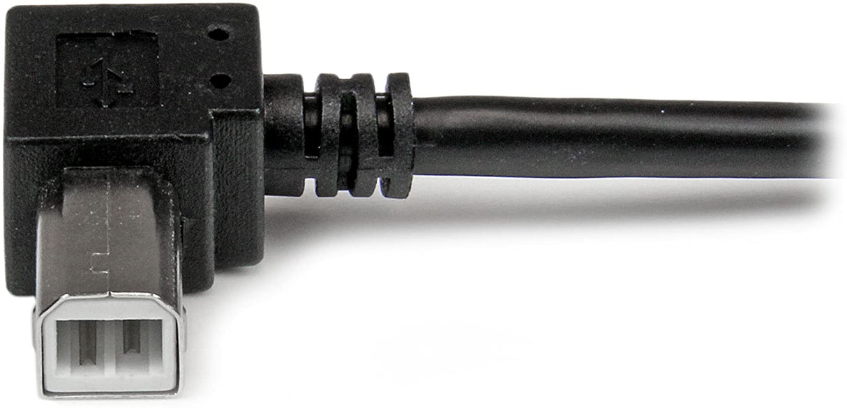 StarTech.com 2m USB 2.0 A to Right Angle B Cable Cord - 2 m USB Printer Cable - Right Angle USB B Cable - 1x USB A (M), 1x USB B (M) (USBAB2MR) Right Angled Connector 6 ft / 2m