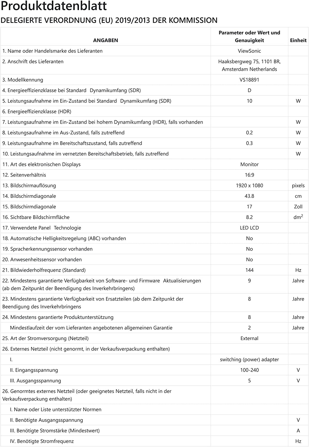 ViewSonic VX1755 17 Inch 1080p Portable IPS Gaming Monitor with 144Hz, AMD FreeSync Premium, 2 Way Powered 60W USB C, Mini HDMI, and Built in Stand with Cover for Home and Esports 17 Inch Gaming