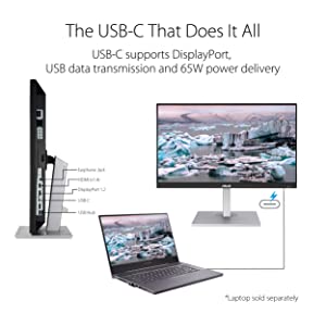 ASUS ProArt Display PA247CV 23.8” Monitor, 1080P Full HD, 100% sRGB/Rec. 709, IPS, ?E < 2, USB hub USB-C HDMI DisplayPort with Daisy-chaining, Calman Verified, Eye Care, Anti-glare, Ergonomic Stand 23.8" FHD USB-C HDMI DP Daisy-chain Monitor