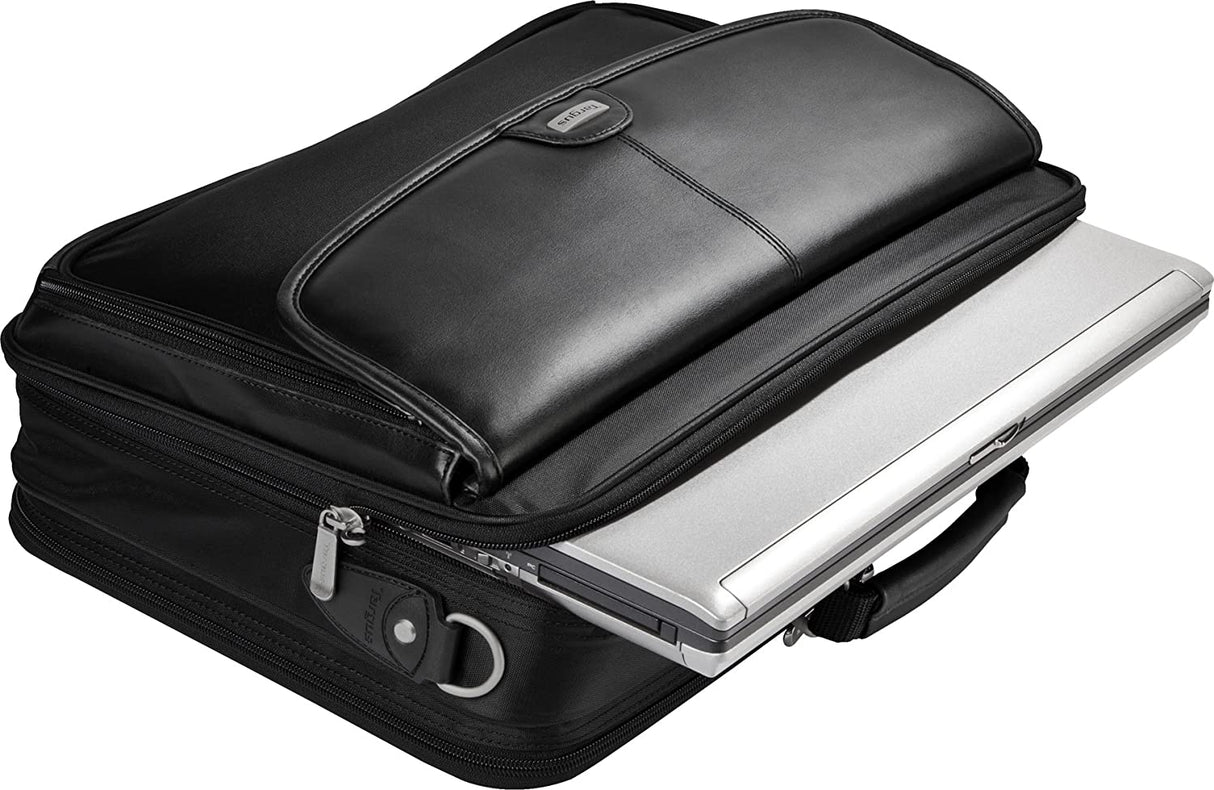 Targus Trademark Notepac Plus Carrying Messenger Bag with Shoulder Straps fit up to 16-Inch Laptop/Notebook, Black (CTM400) Deluxe Carrying Case