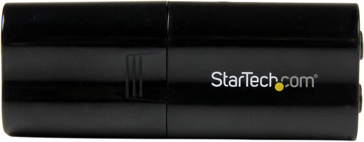 StarTech.com USB Sound Card - 3.5mm Audio Adapter - External Sound Card - Black - External Sound Card (ICUSBAUDIOB) HP + Mic