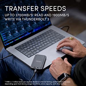 SanDisk Professional 2TB PRO-G40 SSD - Up to 2700MB/s, Thunderbolt 3 (40Gbps), USB-C (10Gbps), IP68 dust/Water Resistance, External Solid State Drive - SDPS31H-002T-GBCND New Generation 2TB