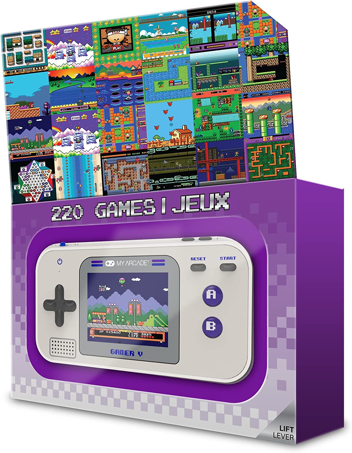 My Arcade Gamer V Classic-Purple: Portable Gaming System with 220 Games, 2.5" Color Display, Pocket Size (DGUN-3920)