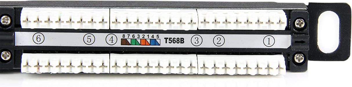 Lethal threat StarTech.com 24 Port 0.5U Cat5e Patch Panel - RJ45 Ethernet Rack Mount Cat 5e 110 Patch Panel - Rackmount Network Patch Panel (PANELHU24) 24 Port - 0.5U Cat5e