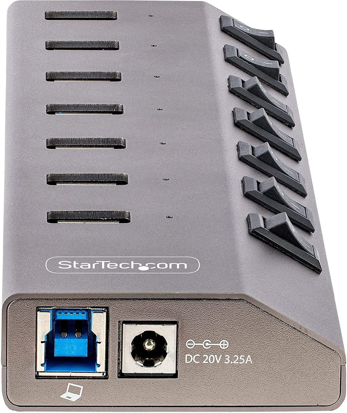 StarTech.com 7-Port Self-Powered USB-C Hub with Individual On/Off Switches, USB 3.0 5Gbps Expansion Hub w/Power Supply, Desktop/Laptop USB-C to USB-A Hub, USB Type C Hub w/BC 1.2 (5G7AIBS-USB-HUB-NA) 7 port USB-A or USB-C source