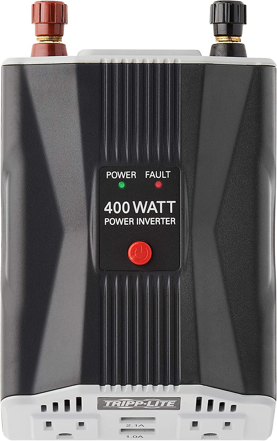 Tripp Lite 400W Car Power Inverter with 2 Outlets & 2 USB Charging Ports, Auto Inverter, Ultra Compact (PV400USB),Gray