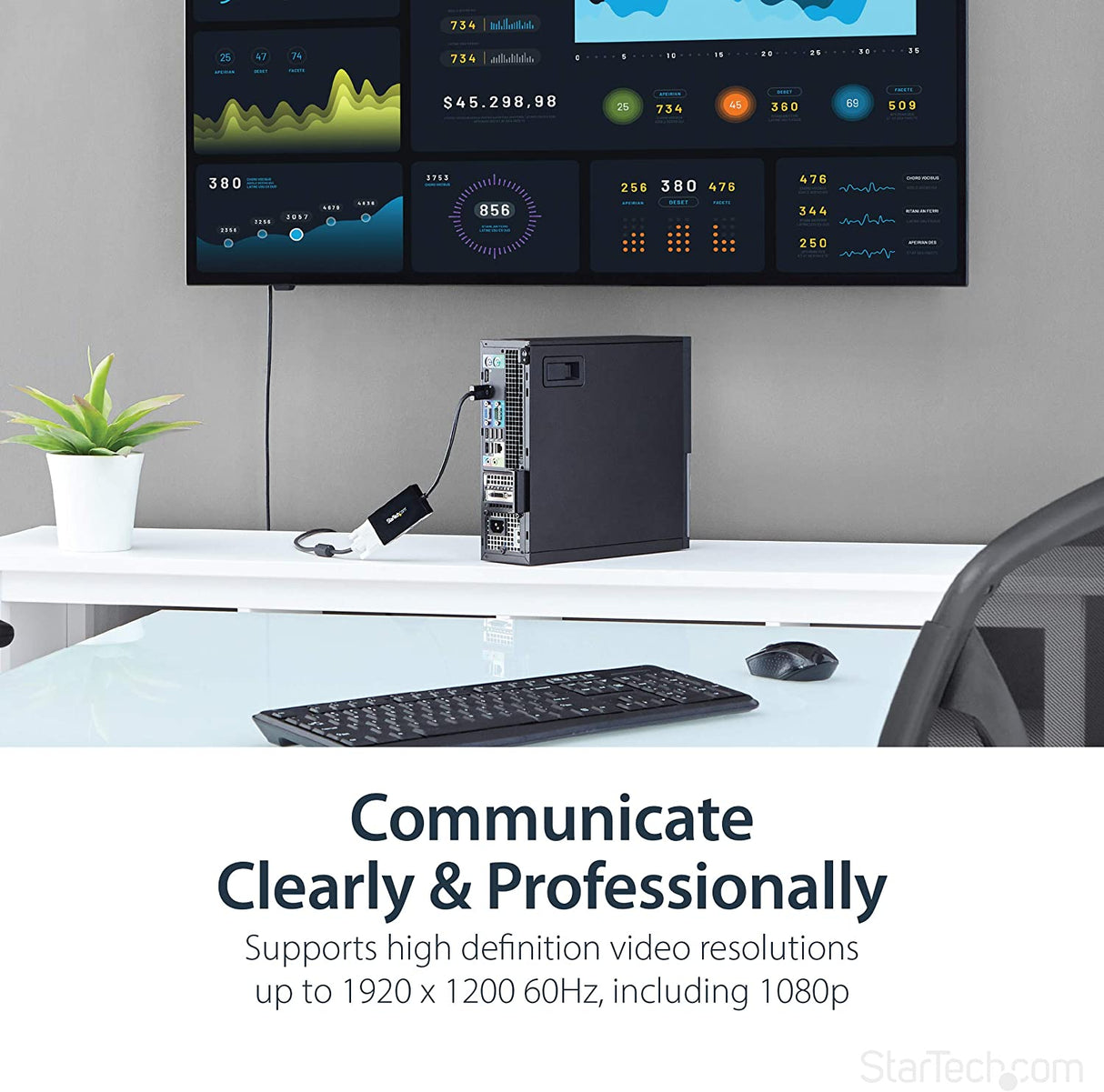 StarTech.com 3 in 1 DisplayPort Multi Video Adapter Converter - 1080p DP Laptop to HDMI VGA or DVI Monitor or Projector Display (DP2VGDVHD),VGA / DVI / HDMI (Black) Black DisplayPort (Input) DisplayPort Adapter