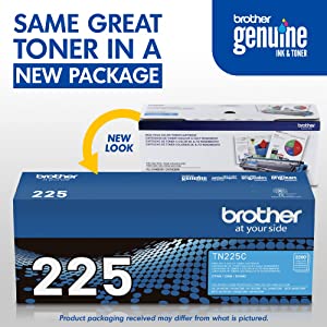 Brother Genuine High Yield Toner Cartridge, TN225C, Replacement Cyan Toner, Page Yield Up To 2,200 Pages, Amazon Dash Replenishment Cartridge, TN225