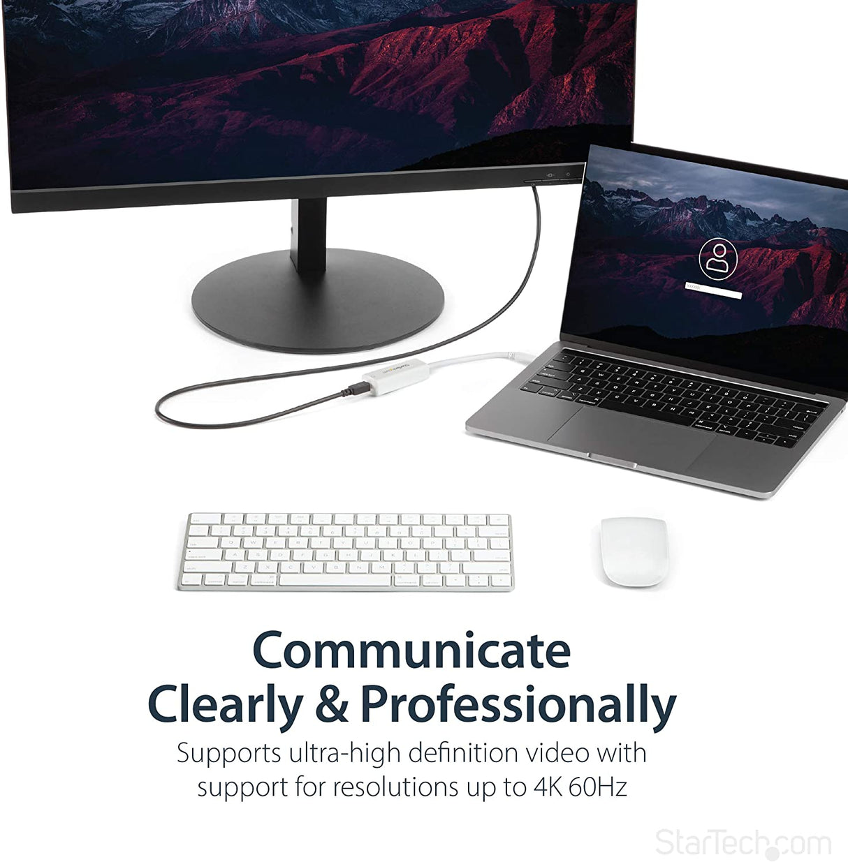 StarTech.com USB-C to Mini DisplayPort Adapter - 4K 60Hz - White - USB 3.1 Type-C to Mini DP Adapter (CDP2MDP) , Black