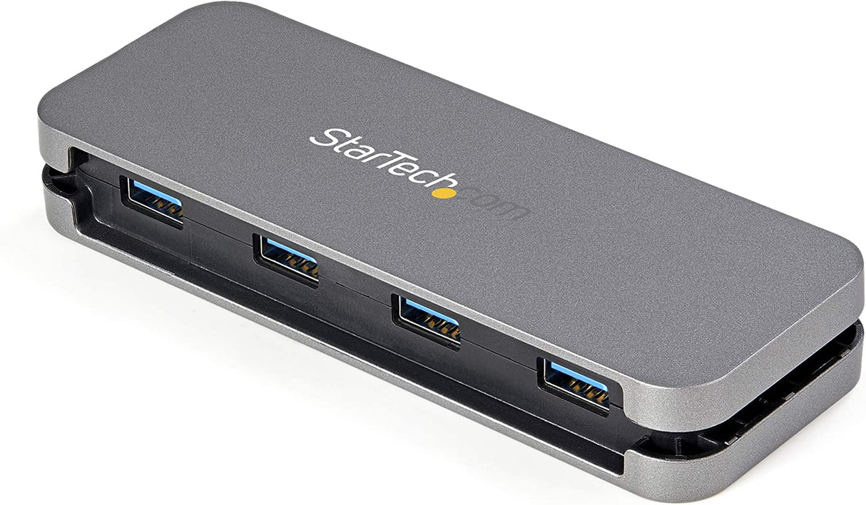 Startech 4 Port USB C Hub - 4X USB-A - 5Gbps USB 3.0 Type-C Hub (USB 3.2/3.1 Gen 1) - Bus Powered Portable USB-C to USB-A Adapter Laptop Hub - 11.2" (28.5cm) Cable w/Cable Management (HB30CM4AB)