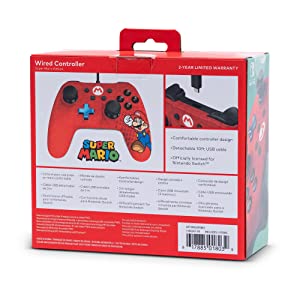 PowerA Wired Controller for Nintendo Switch - Mario, Gamepad, Game controller, Wired controller, Officially licensed Mario Controller