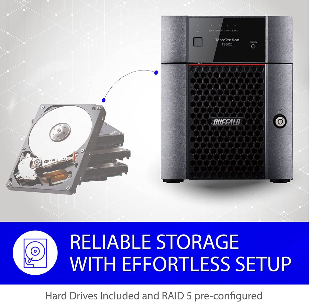 BUFFALO TeraStation 3420DN 4-Bay Desktop NAS 16TB (4x4TB) with HDD NAS Hard Drives Included 2.5GBE / Computer Network Attached Storage / Private Cloud / NAS Storage/ Network Storage / File Server 16 TB (4 X 4TB) TeraStation 3420DN Desktop NAS 4 Drive Bays