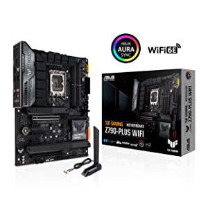 ASUS TUF Gaming Z790-Plus WiFi LGA 1700(Intel®12th&13th Gen) ATX Gaming Motherboard(PCIe 5.0,DDR5,4xM.2 Slots,16+1 DrMOS,WiFi 6,2.5Gb LAN,Front USB 3.2 Gen 2 Type-C®,Thunderbolt 4(USB4),Aura RGB)