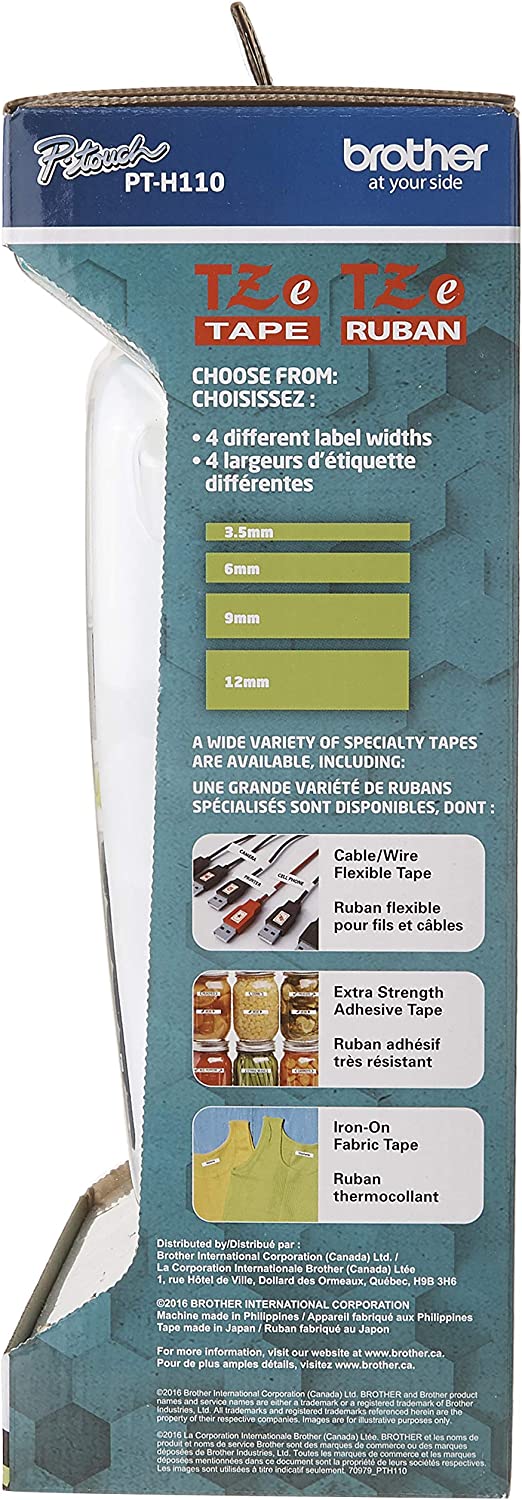 BROTHER PTH110 Easy, Portable Label Maker-Handheld Labeller, Black/White