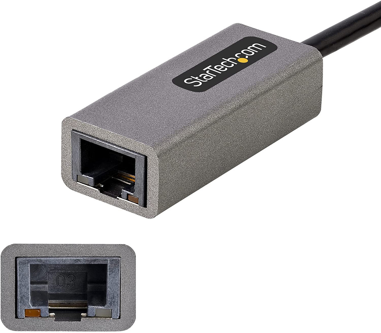 StarTech.com USB to Ethernet Adapter, USB 3.0 to 10/100/1000 Gigabit Ethernet LAN Converter for Laptops, 11.8in/30cm Attached Cable, USB to RJ45 Adapter, NIC Adapter, USB Network Adapter (USB31000S2) Space Gray