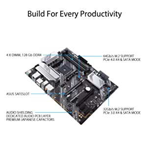 ASUS Prime B550-PLUS AMD AM4 Zen 3 Ryzen 5000 & 3rd Gen Ryzen ATX Motherboard (PCIe 4.0, ECC Memory, 1Gb LAN, HDMI 2.1, DisPlayPort 1.2 (4K@60HZ), Addressable Gen 2 RGB Header and Aura Sync)