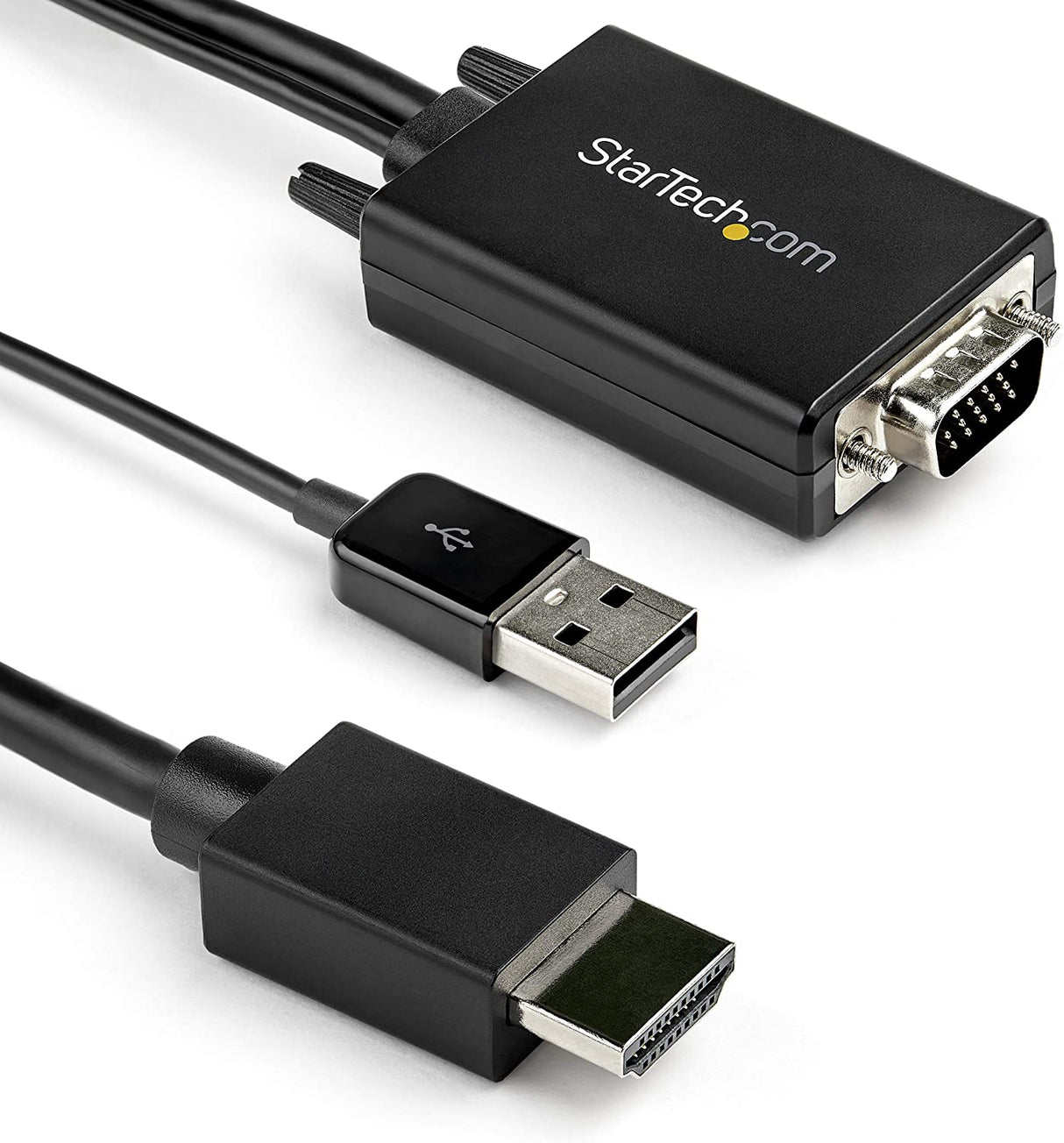 StarTech.com 2m VGA to HDMI Converter Cable with USB Audio Support & Power - Analog to Digital Video Adapter Cable to connect a VGA PC to HDMI Display - 1080p Male to Male Monitor Cable (VGA2HDMM2M)