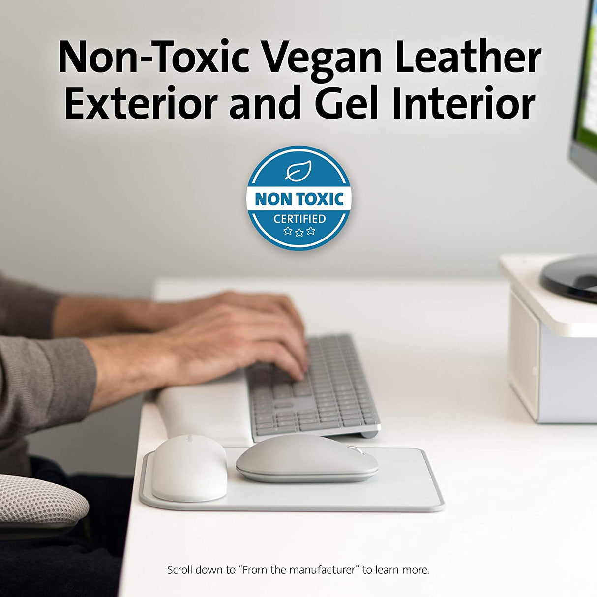 Kensington Mousepad with ErgoSoft Wrist Rest for Standard Mouse-Gray (K50437WW)