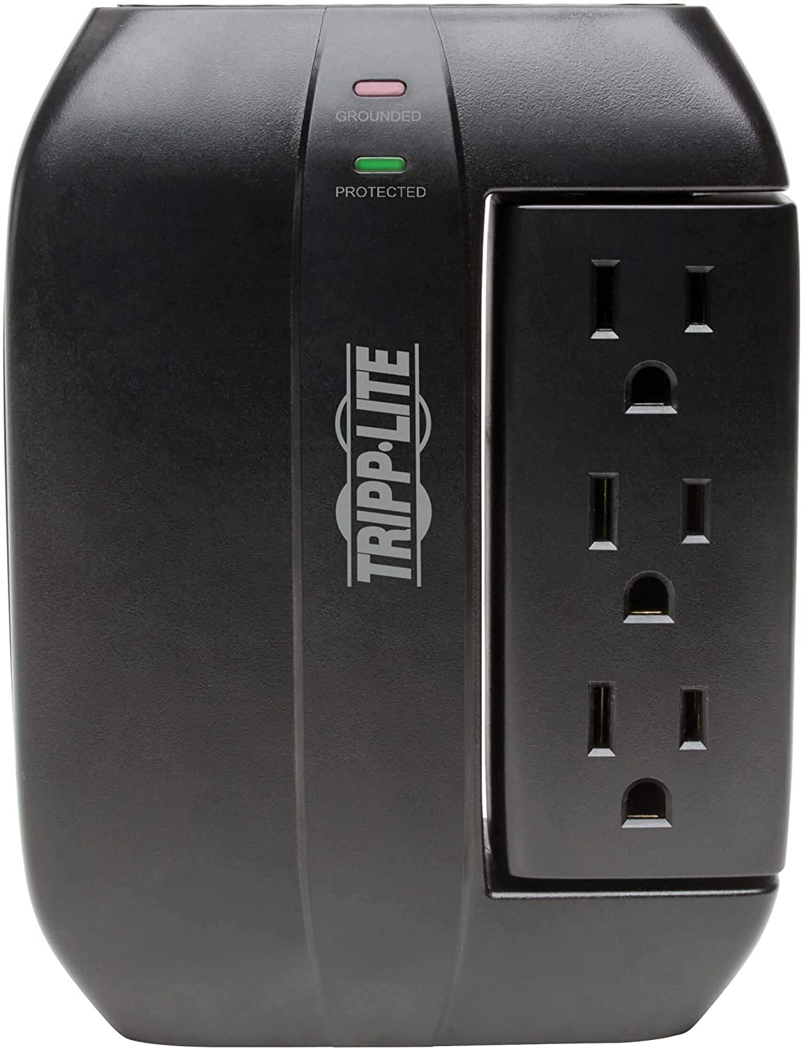 Tripp Lite SWIVEL6 6 Outlet Surge Protector Power Strip, 3 Rotatable Outlets, Black, Lifetime Limited Warranty & Dollar 20,000 Insurance 6 Rotatable Outlet Direct Plug-in Outlet