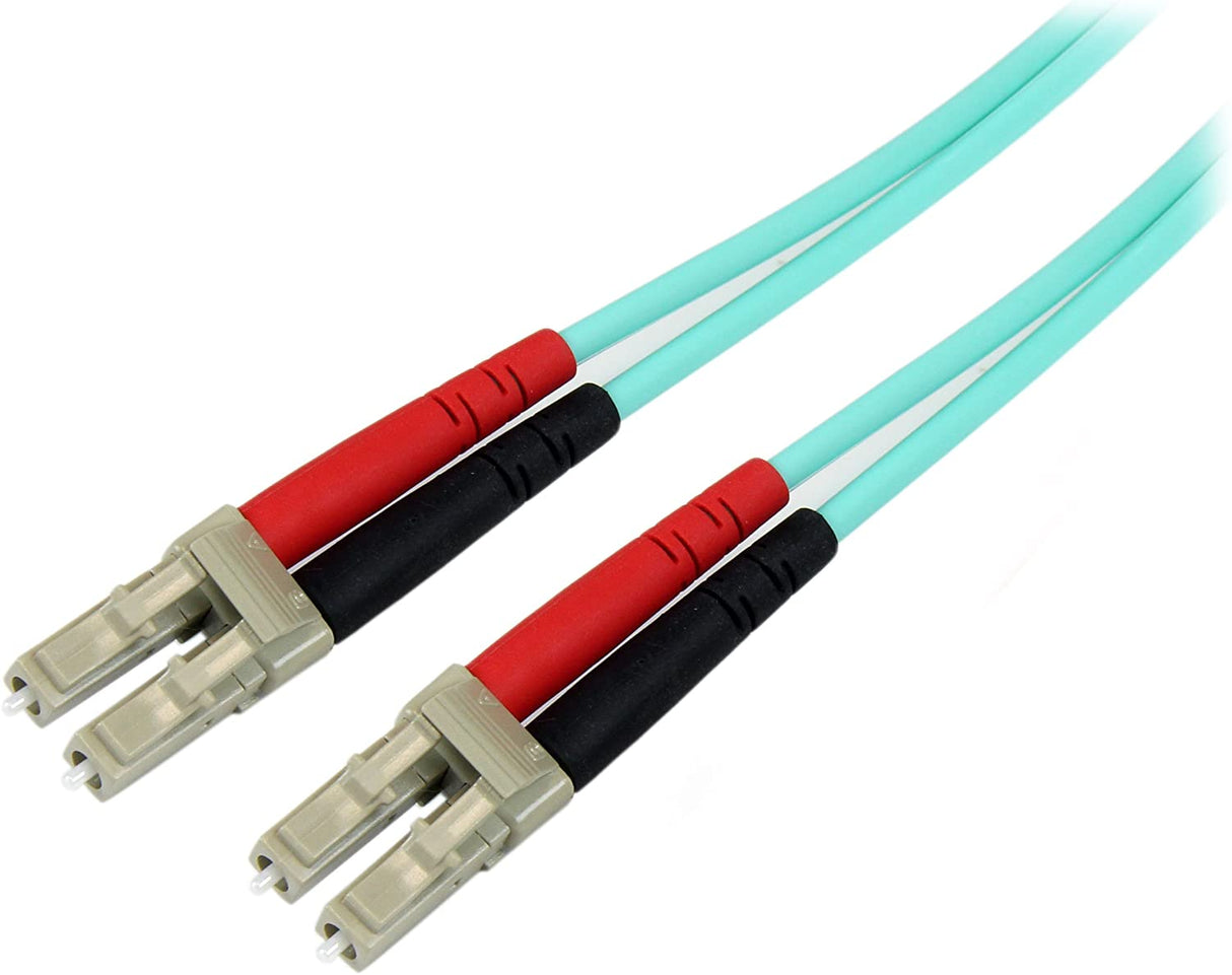 StarTech.com 1m Fiber Optic Cable - 10 Gb Aqua - Multimode Duplex 50/125 - LSZH - LC/LC - OM3 - LC to LC Fiber Patch Cable (A50FBLCLC1) LC-LC 3 ft / 1 m