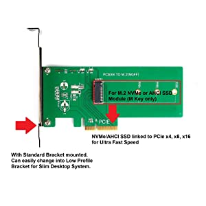Vantec M.2 NVMe SSD PCIe x4 Adapter (UGT-M2PC100) 1x M.2 NVMe