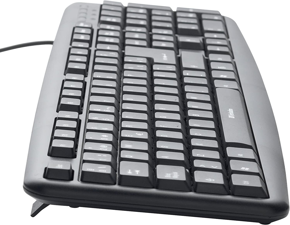 Verbatim Slim Corded USB Keyboard - Black (Spanish) - 98121