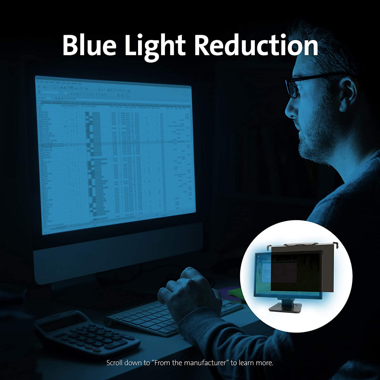 Kensington FS240 Snap2 Privacy Screen for 22-Inch to 24-Inch Widescreen 16:10 and 16:9 Monitors (K55315WW),Black 22"-24" Hanging Privacy Screen