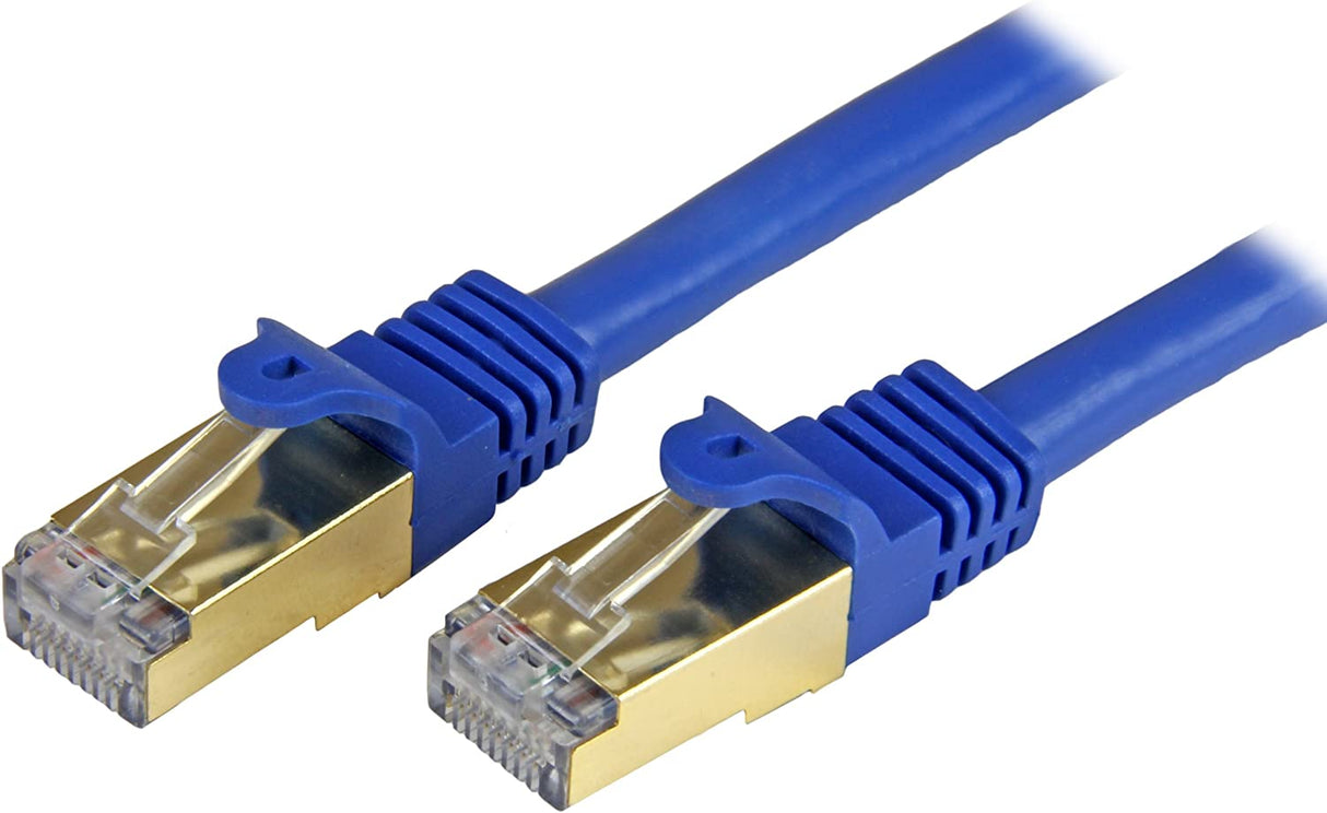 StarTech.com 25ft CAT6a Ethernet Cable - 10 Gigabit Shielded Snagless RJ45 100W PoE Patch Cord - 10GbE STP Network Cable w/Strain Relief - Blue Fluke Tested/Wiring is UL Certified/TIA (C6ASPAT25BL) 25 ft Blue
