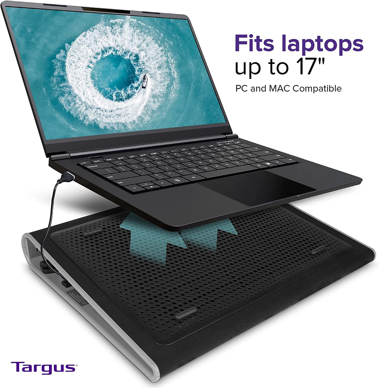 Targus 17 inch Dual Fan Lap Chill Mat - Soft Neoprene Laptop Cooling Pad, Heat Protection Laptop Cooler, Dual-Fan Heat Dispersion & Cooler Master NotePal X-Slim Ultra-Slim Laptop Cooling Pad,Black