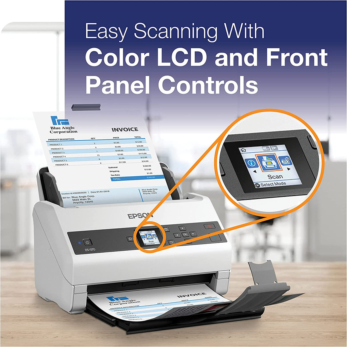 Epson Workforce DS-970 Sheetfed Scanner - 600 dpi Optical,White