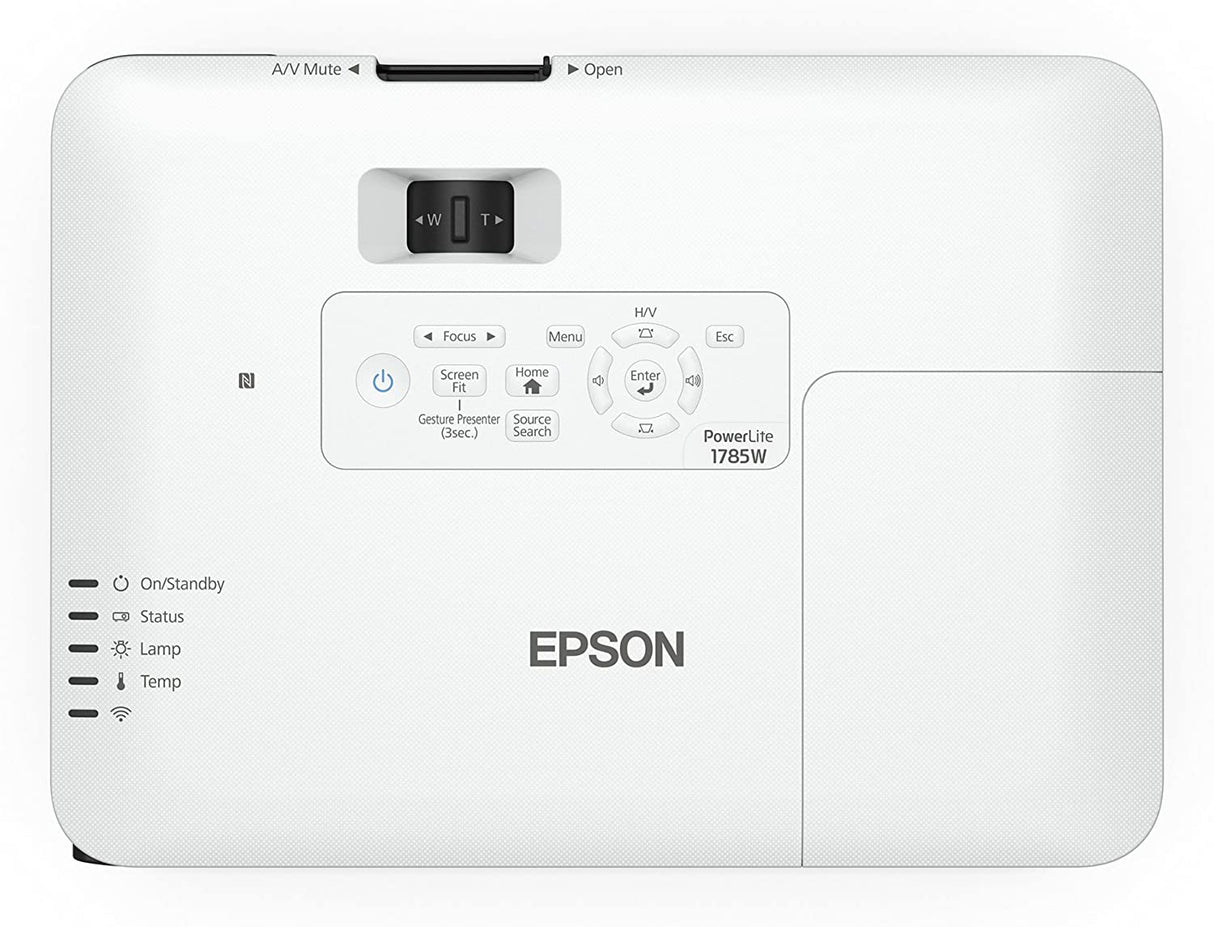 Epson PowerLite 1785W 3LCD WXGA wireless mobile projector with carrying case and fast and easy image adjustments. A bright fully equipped solution for presentations and wireless video streaming