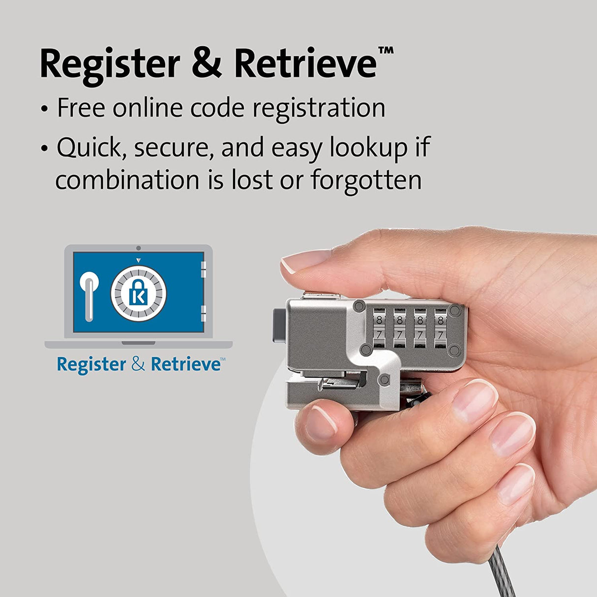 Kensington Combination Lock for Surface Pro and Surface Go, Compatible with Surface Pro 8 & Surface Go 3 (K68131WW)