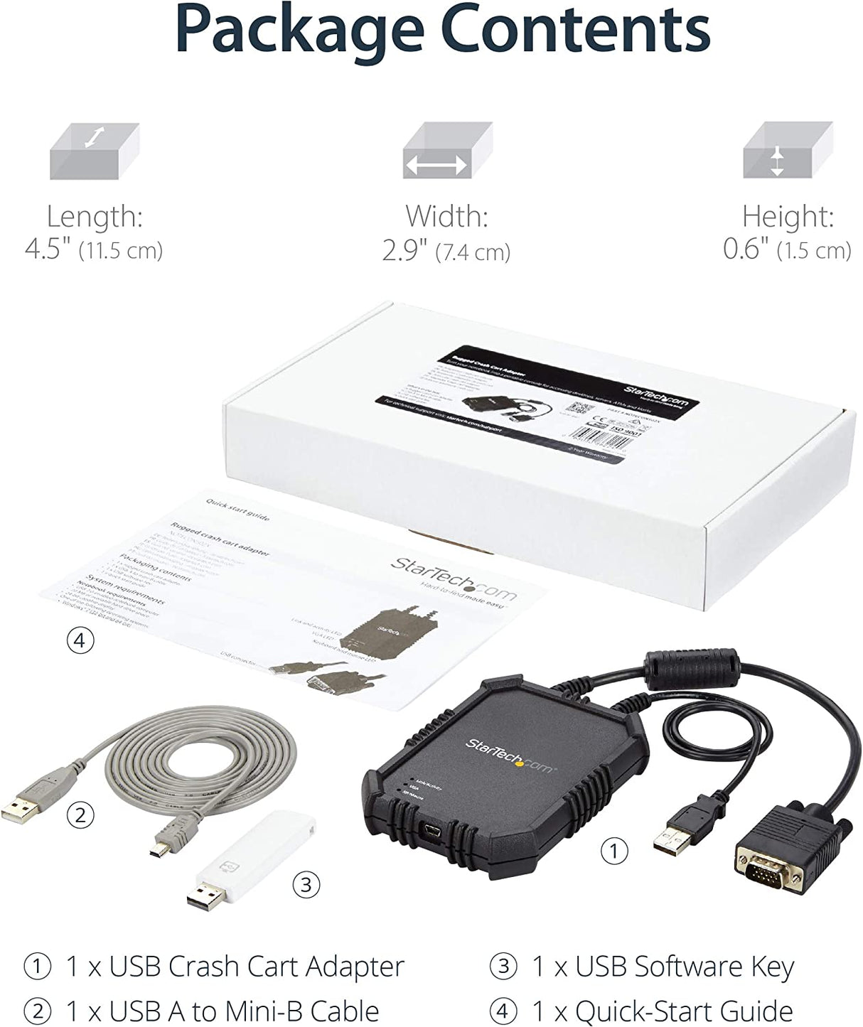 StarTech.com USB Crash Cart Adapter with File Transfer and Video Capture - Laptop to Server KVM Console - Portable & Rugged (NOTECONS02X) USB 2.0 with file transfer - Rugged