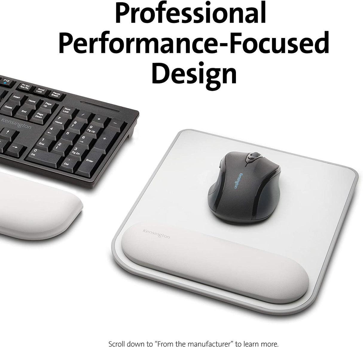 Kensington Mousepad with ErgoSoft Wrist Rest for Standard Mouse-Gray (K50437WW)
